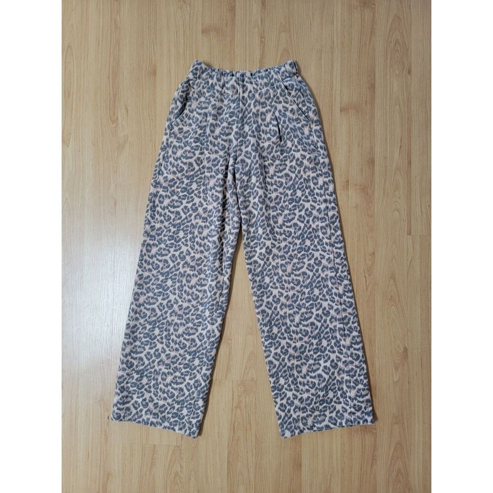 Aerie Leopard Print Wide Leg Sweatpants Cotton Blend XXS XXSmall